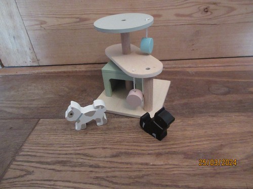 Little town holz - holz, katze