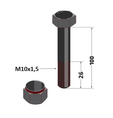 Mulcher schraube mutter - schraube, +