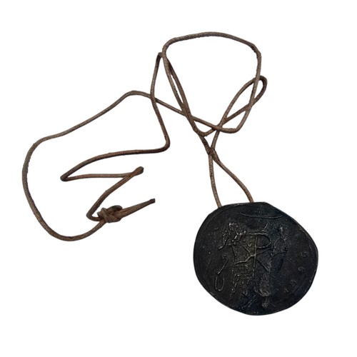 Bronze medaillon halskette - bronze,