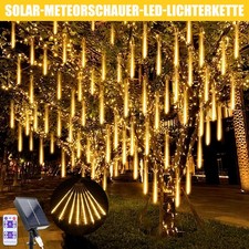 Solar LED Eisregen Außen Xmas Balkon Lampion Outdoor Weihnachts Lichterkette