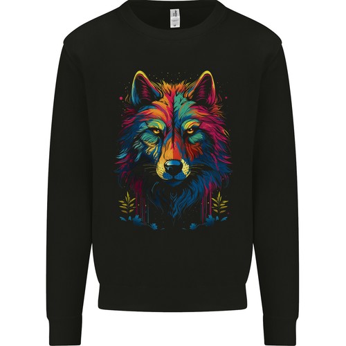 Bunt fantasie wolf gesicht - bunt,