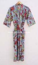 Baumwoll Morgenmantel Lang