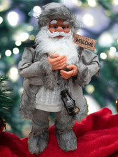 Santa 80 cm Weihnachtsmann Welcome Laterne Weihnachtsdeko Nikolaus Weihnachten