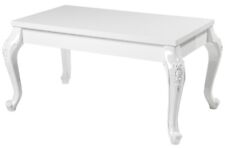 HOOZ Esstisch im modernen Barockstil – Hochglanz Weiß, kratzfest, 160/180 cm