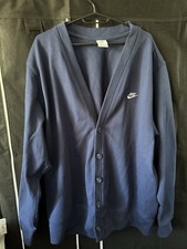 Nike Strickjacke Herren Cardigan Jacke Gr. XL Baumwolle Blau