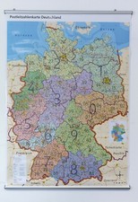 XL Postleitzahlenkarte Deutschland magnethaftend mit Laminierung & Metallleisten