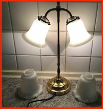 DUO ANTIK MESSING LAMPE STEHLAMPE STEHLEUCHTE LANDHAUS MARITIM YACHT VINTAGE