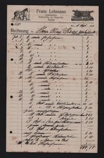 ZERBST, Rechnung 1939, Franz Lehmann Schmiedemeister Hufbeschlag Wagenbau