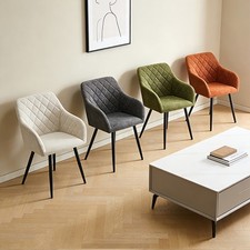 1/2x Leinen Esszimmerstühle