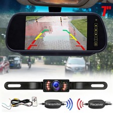 170°Rückfahrkamera Nummernschild Funk Kabellos Nachtsicht 7" Monitor Wasserdicht