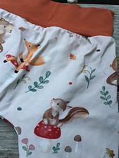 Süße Pumphose, Mitwachshose,  Handmade,Gr.62/68, beige,orange, Waldtiere