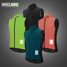 WOSAWE Herren Fahrradweste Radfahren Gilt Vest Reflektierend Weste Atmungsaktiv