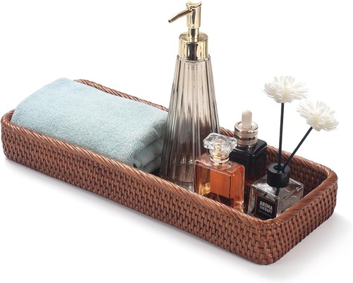 Rattan badezimmer tablett - rattan,