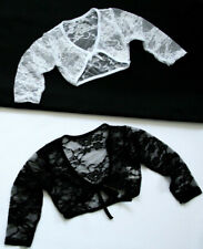 Kommunionjacke Hochzeit Mädchenjacke Mädchen Bolero Jacke Spitze weiß schwarz