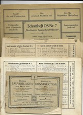drei Hefte Bauvorlagen und ein Schnittheft für Richter Anker Steinbaukästen