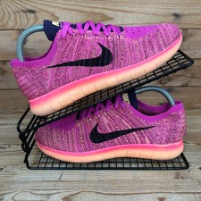 Nike Turnschuhe Damengröße UK 5,5 Free RN Flyknit pink Laufen Fitnessstudio leichte Schuhe GS
