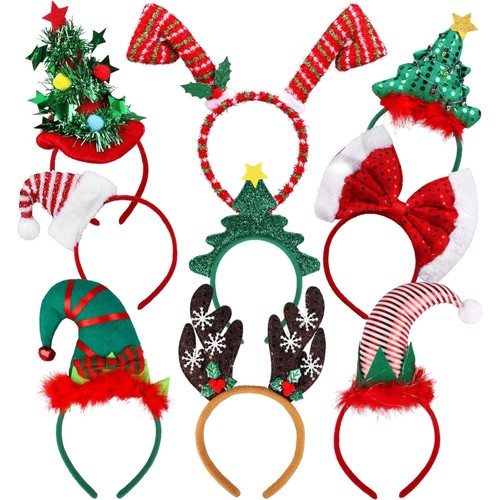 Weihnachts haarreifen 9er set - weihnachts-haarreifen,