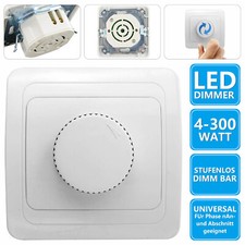 LED Dimmer Drehdimmer Schalter 230V 4 bis 300W für dimmbare Lampen Unterputz DE