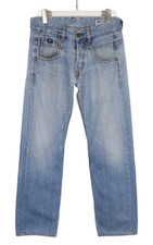 Gas Authentic Crocker Herrenjeans W31 Knopf Fly Whiskers Verblichen Blau