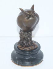 Bronze Skulptur / Figur ,"Eule", signiert L.Bistolfi , Höhe 13cm , 0,7Kg /249