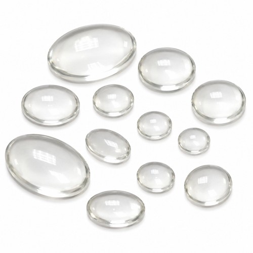 100 glas cabochons - glas, rund