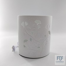 GILDE Lampe Tischlampe Dekolampe Ginkgo - Dekoration aus Porzellan mit Lochmuste