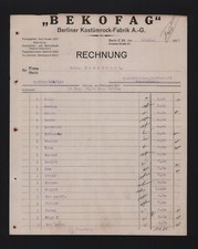 BERLIN, Rechnung 1924, BEKOFAG Berliner Kostüm-Rock-Fabrik AG