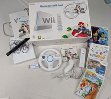 Nintendo Wii Mario Kart Pack + 4 Spiele + HDMI Adapter Set Konsole Play Zumba 