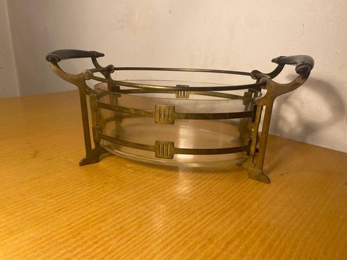 Glasschale mit metallrahmen - glasschale,