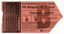 Ticket BL VfB Stuttgart - FC St. Pauli 1990/91