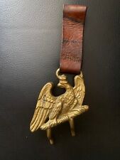 Preussen: großer Trommelhaken aus Messing + Lederschlaufe; Adler Kaiserzeit WW1