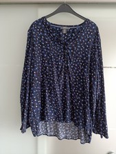 Cecil, Damen Bluse, Blau, Trompetenärmel, Gr XXL