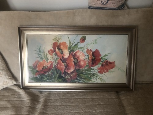 ölbild mohn auf leinwand - "mohn",