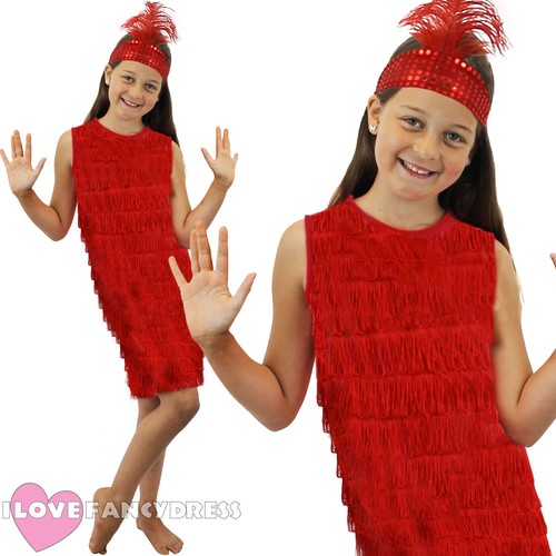 Mädchen rotes flapper kleid - rotes,