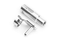 Gabelkopf M3 oder M 4 Gewinde Alu mit Federklapp Sicherung 