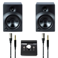 Fame Audio Orbital 208S Aktive Studiomonitor Set MC-100 Controller Mikrofonkabel