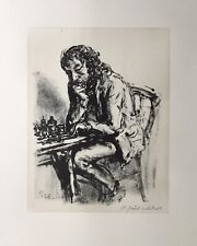 Andreas Paul Weber Lithographie „Schachspieler“ signiert