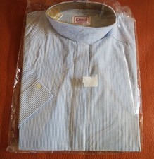 Turnierbluse Gr. 42 Turniershirt Plastronbluse Cama Halbarm blau weiß Streifen