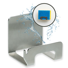 MM Steel Styles Schwammhalter Küche – Edelstahl Spülschwamm Halterung klebend