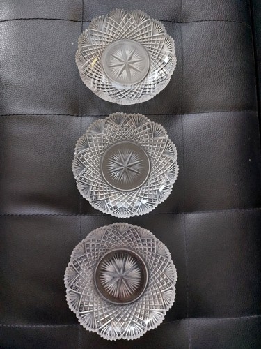 Antik kristall schalen - 3x,