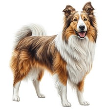 3x Sticker Long Hair Collie