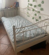 Metallbett Cremeweiß 90x200