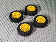 Lego 6581 6582 6582c01 20x30 gelbe Räder & Reifen, 4 Stück.