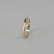 Ring 585/14k Gelbgold mattiert und poliert, 1 Brillant 0,07 ct, Ringweite: 55