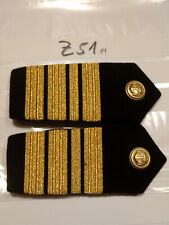 Polizei Schulterstücke WSP 4 Streifen 14+7mm auf Tuch 1 Paar (z51)