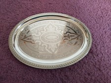 Kleines Silbertablett Oval 25,8 X 20 Cm