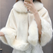 Damen Kunstpelz Mantel Umhang