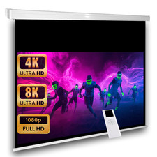 Rollo Motorleinwand 240 x 135 cm 16:9 Heimkino Beamer Leinwand 3D 4K LCD LED DLP