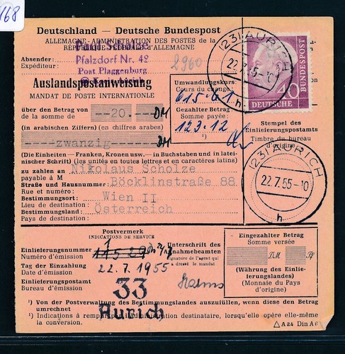 114168 auslandspostanweisung - 114168),