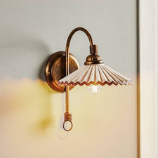 Euluna Wandleuchte Rosina Wandlampe Lampe Leuchte Keramikschirm IP20 Bronze Rosa